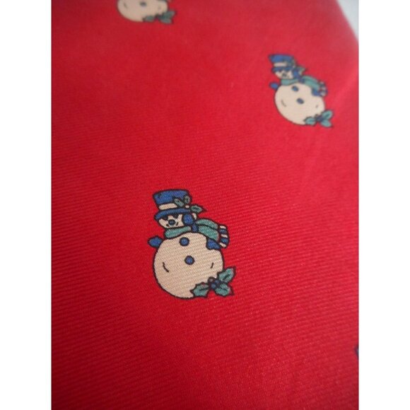 Vintage Wembley Snowman Silk Tie Red - Picture 4 of 4